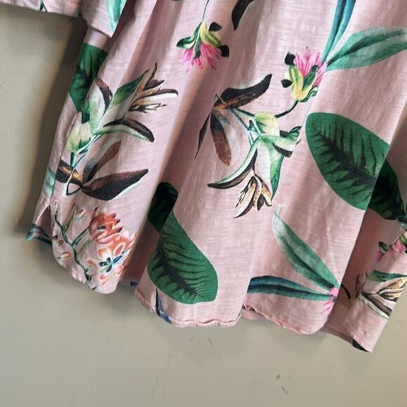 Eva Franco Floral Shortsleeved Top M - Picture 4 of 7